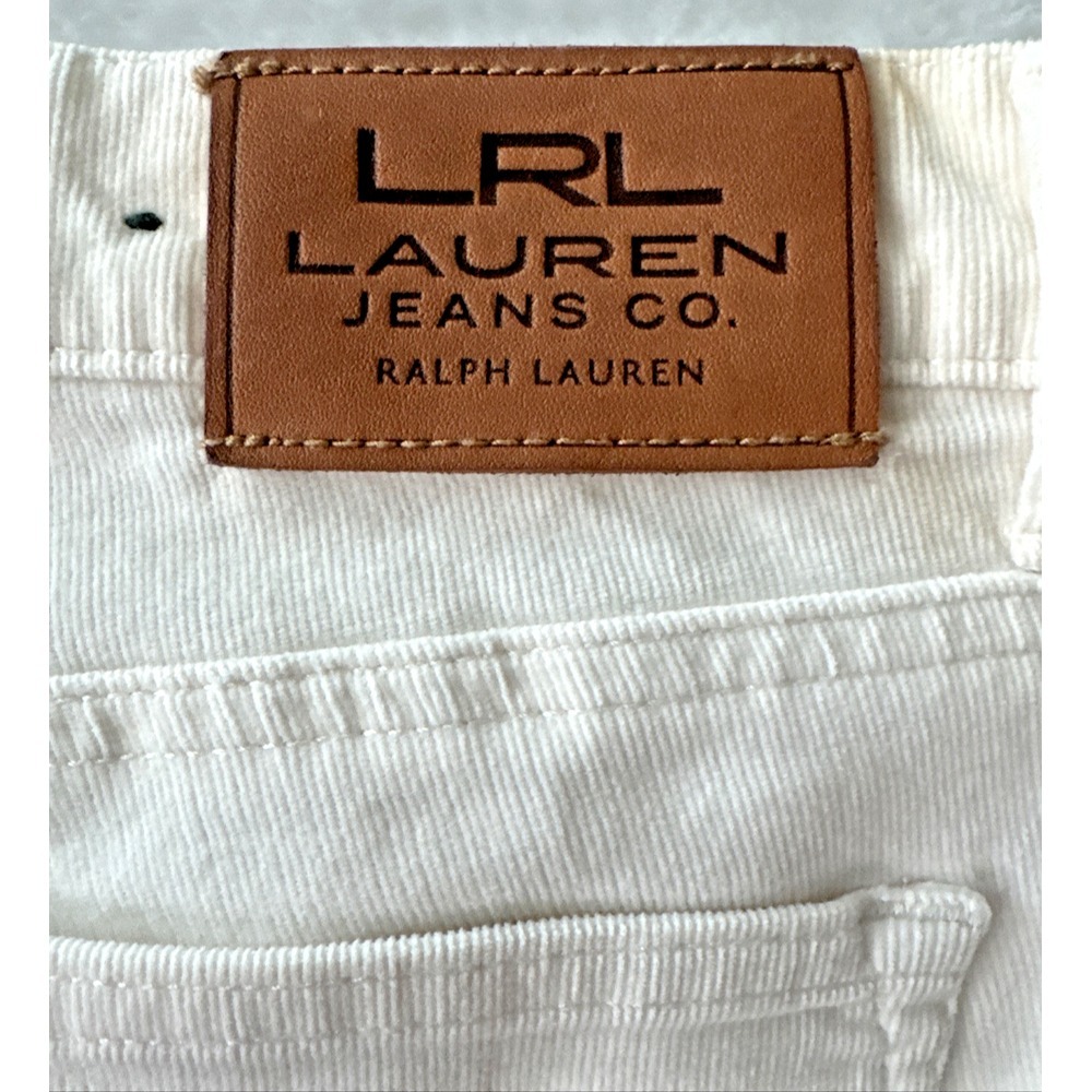 LRL Lauren Jeans Co Corduroy Pants Womens Size 10‎ Ivory Cream Classic Straight - Picture 15 of 16